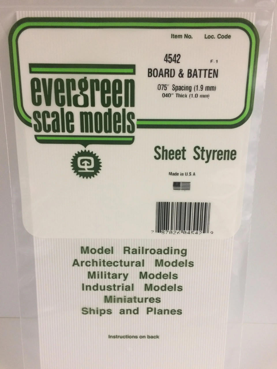 Evergreen Scale Models Board/Batten .075 Spacing 4542